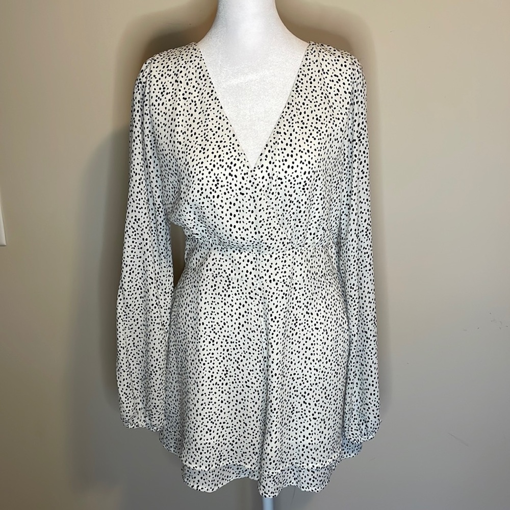 White and black Cute Romper